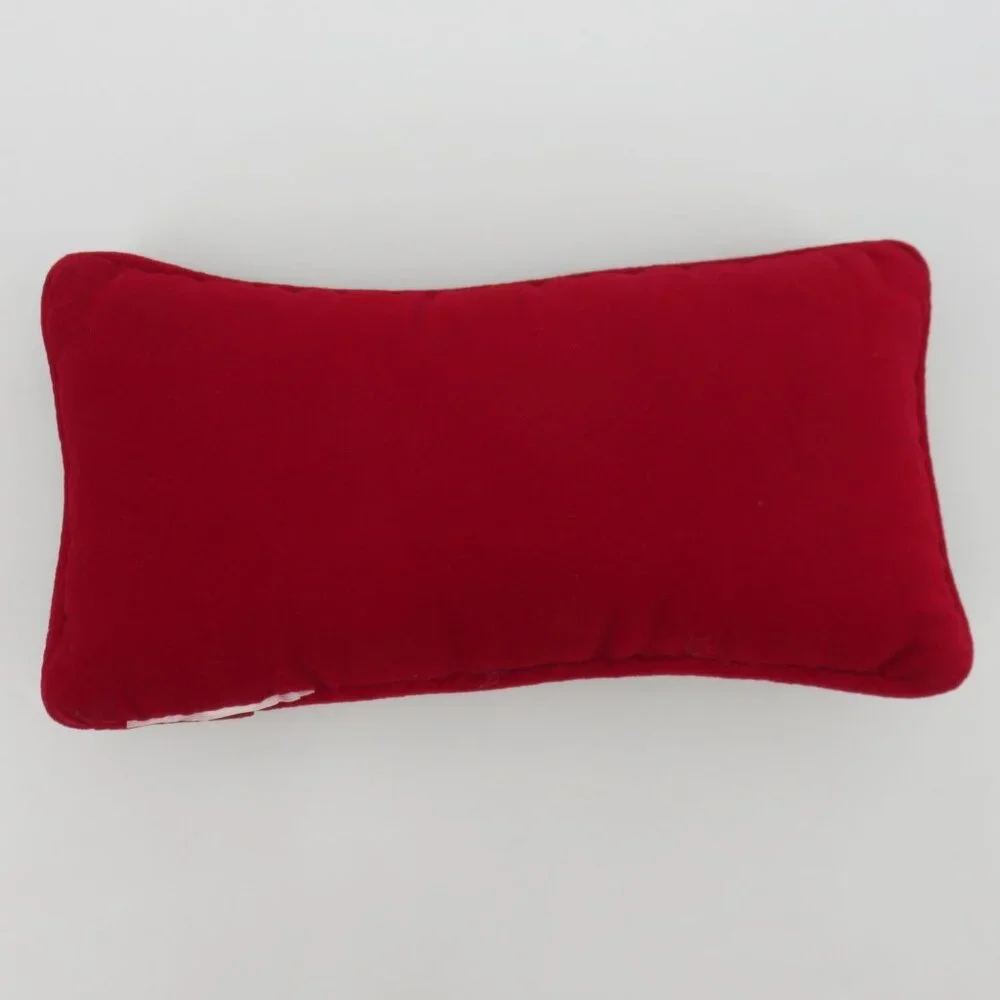 Dear Santa I Can Explain Needlepoint Red Green Peppermint Candy Christmas Pillow